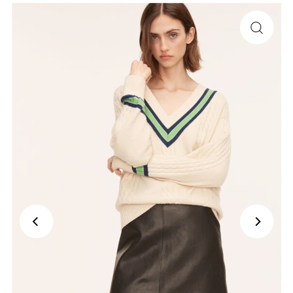 Rebecca Taylor Contrast- Tipped V-Neck Sweater - Picture 4 of 6